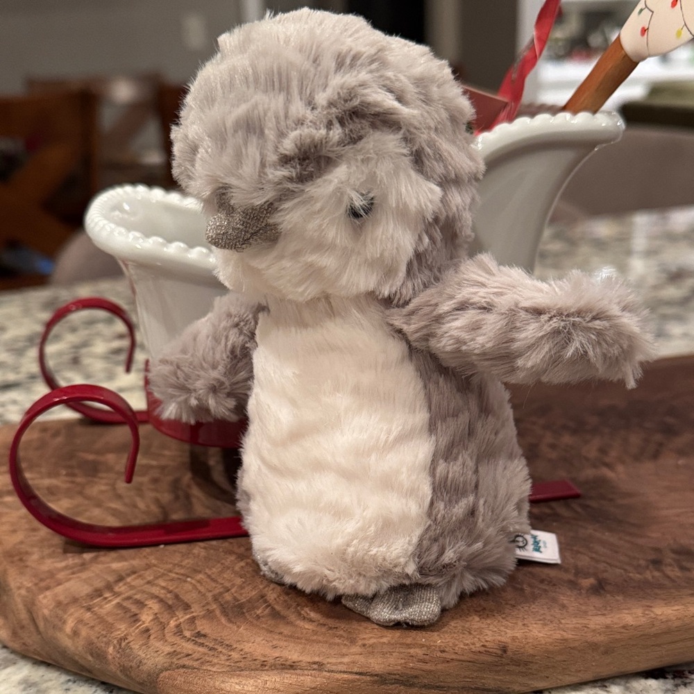 Jellycat Plush Penguin Retired Toy - Cream and Gray